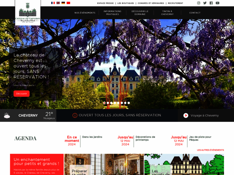 Screenshot du site : Chateau de Cheverny