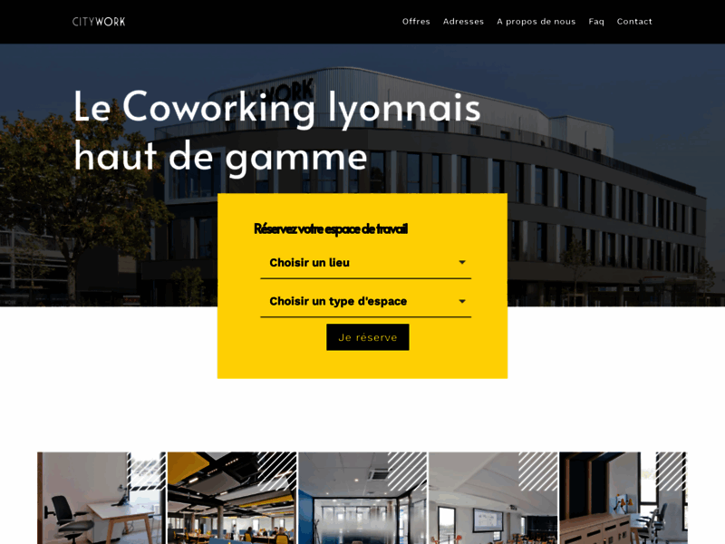 Screenshot du site : Citywork centre d'affaire Lyon