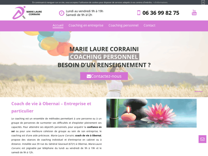 Screenshot du site : Coach pour la gestion du stress à Obernai