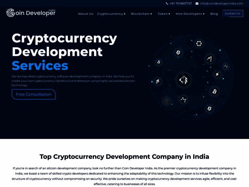 Site screenshot : Coin Developer India