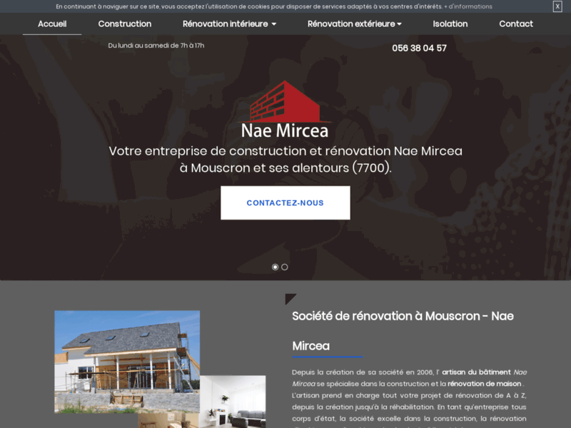 Screenshot du site : Meilleure société de construction à Mouscron