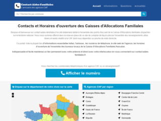 Miniature du site : Contact Aides Familiales: Contact CAF