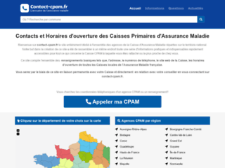 Miniature du site : Contact Caisses Primaires d'Assurance Maladie CPAM
