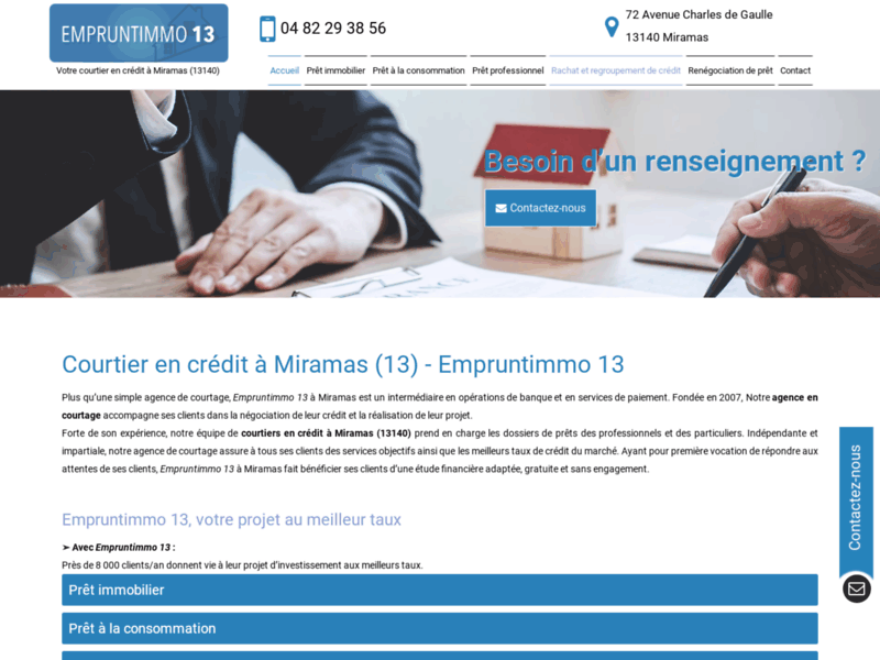 Screenshot du site : Courtier en crédit immobilier à Miramas (13)