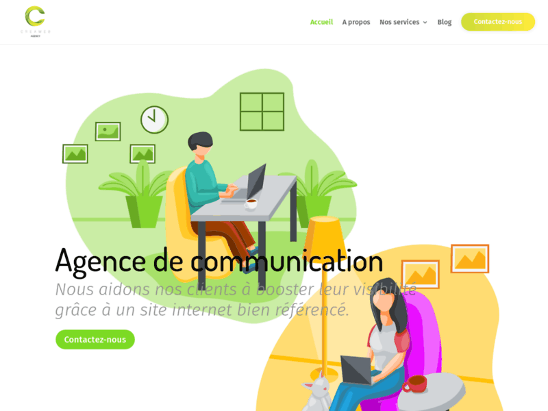 Screenshot du site : Agence web de communication basée à Madagascar