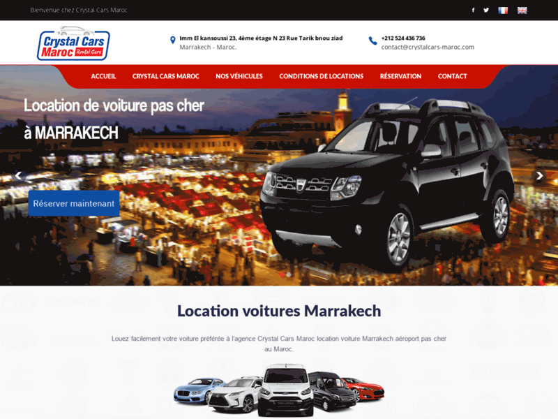 Screenshot du site : Crystal Cars Maroc