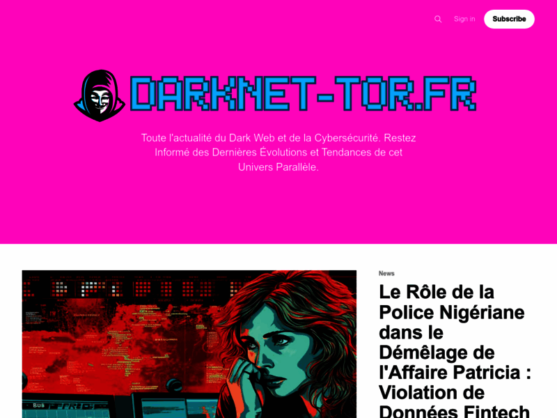 Screenshot du site : Qu'est-ce que le Darknet