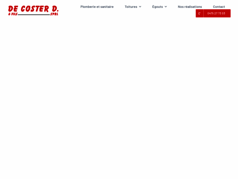 Screenshot du site : De Coster D SPRL