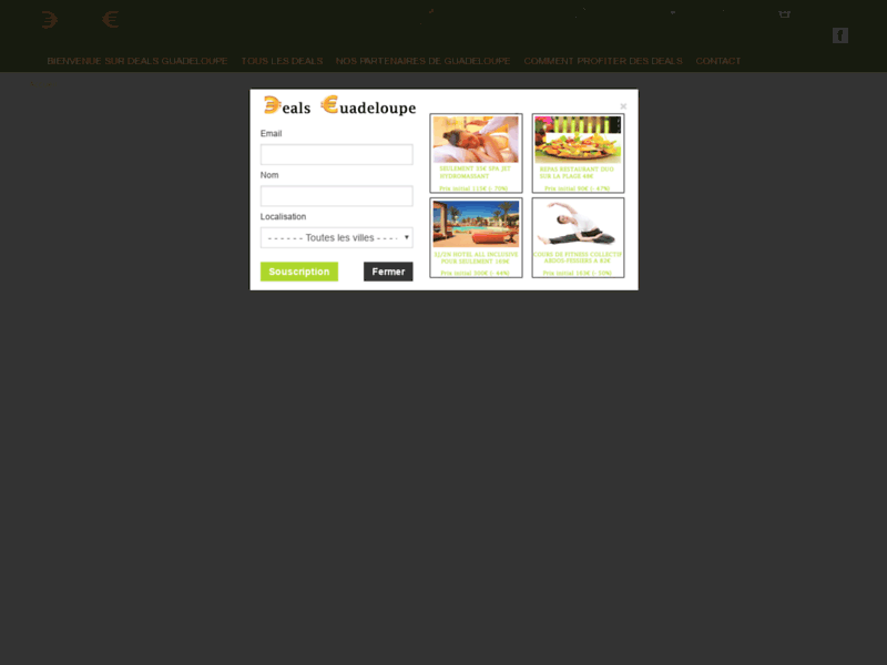 Screenshot du site : Deals Guadeloupe