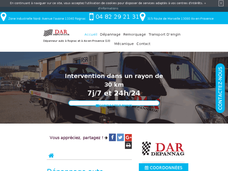 Screenshot du site : Garage de dépannage à Aix-en-Provence (13)