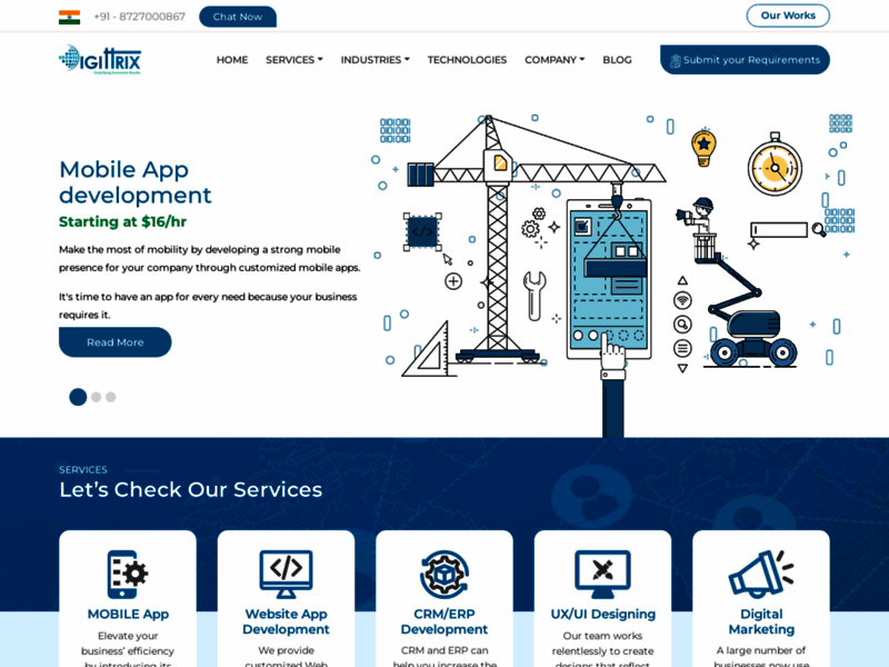 Site screenshot : Digittrix: Best Website and Mobile App Development