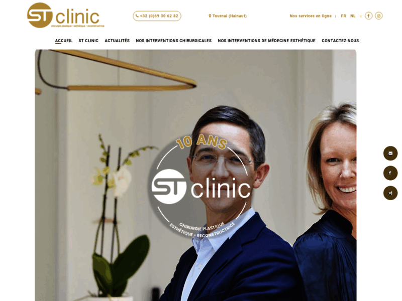 Screenshot du site : ST Clinic, chirurgie plastique et esthétique