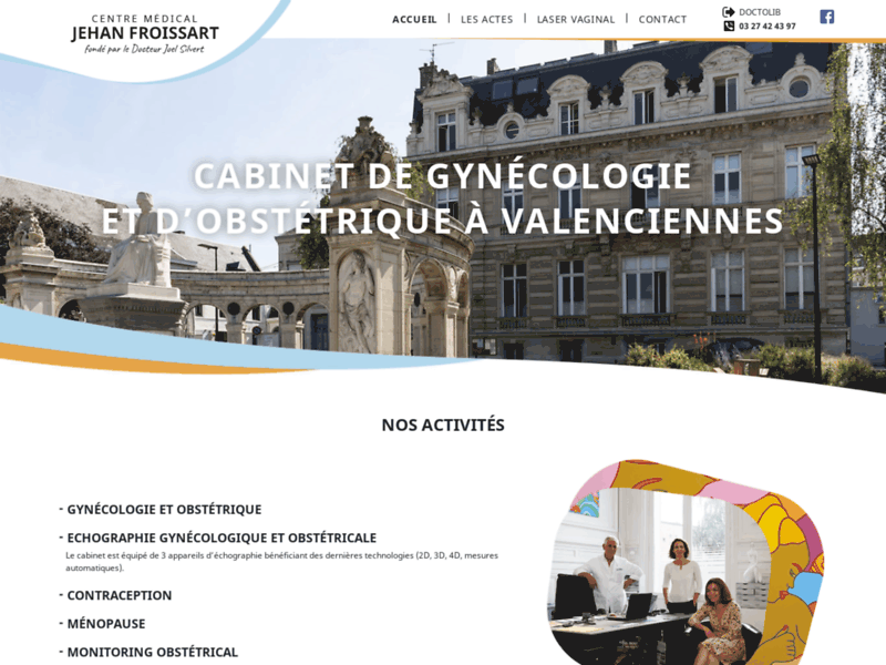 Screenshot du site : Obstétricien Valenciennes - Docteur Joël Silvert