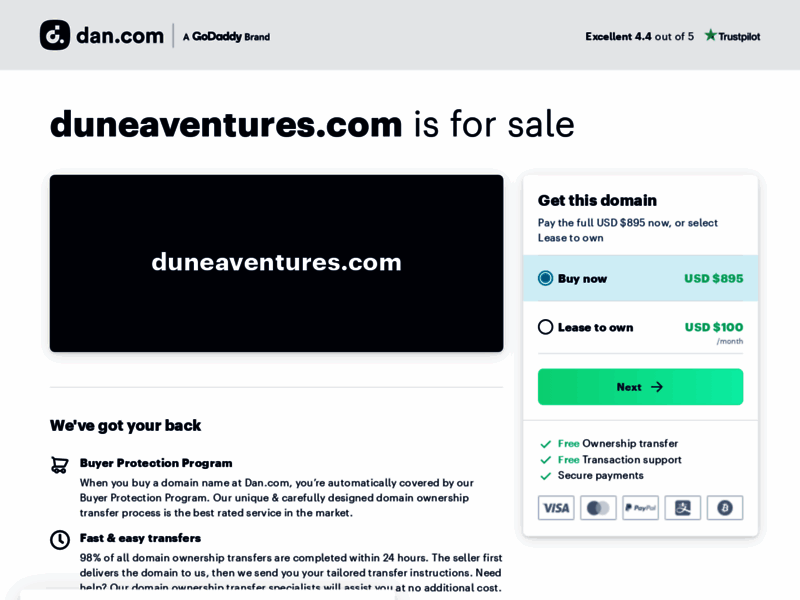 Screenshot du site : Dune Aventures Maroc - voyage sur-mesure