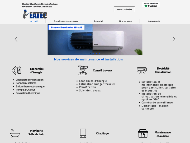 Screenshot du site : Plombier Toulouse