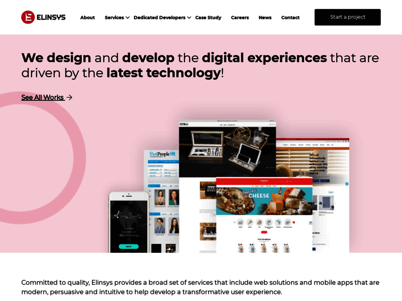 Website's screenshot : Elinsys - Mobile & Web Development