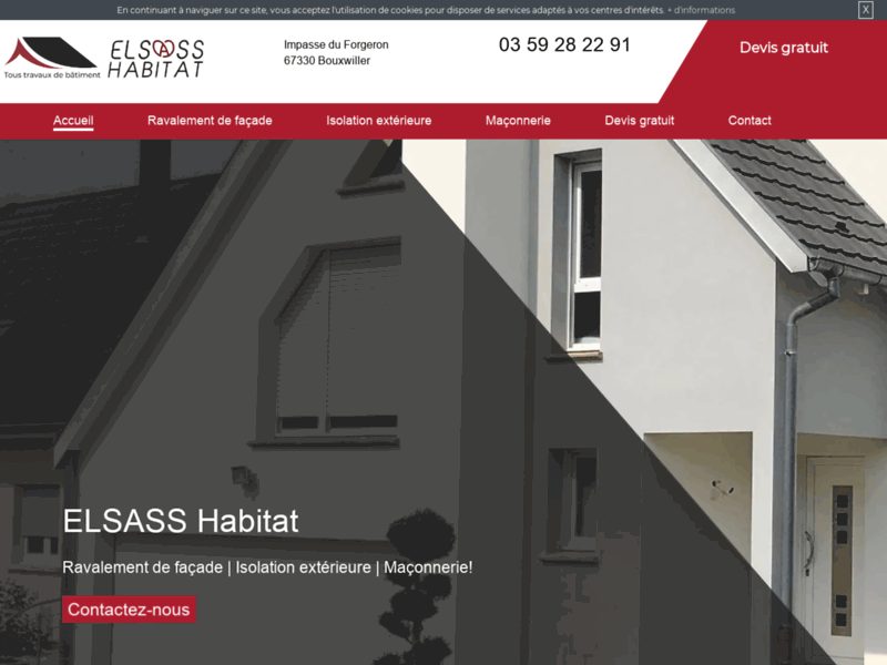 Screenshot du site : Votre ravalement de façade à Bouxwiller (67)