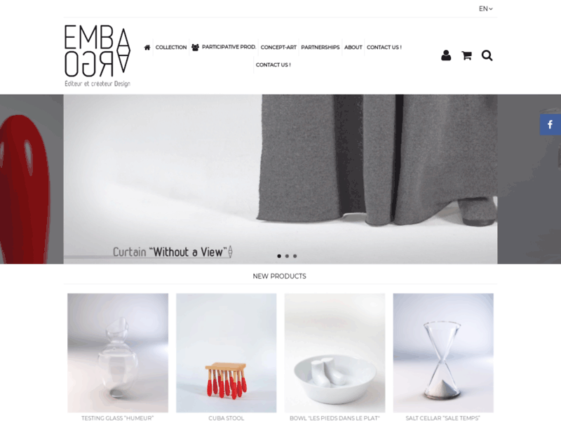Screenshot du site : Embargo Design : meubles et objets design