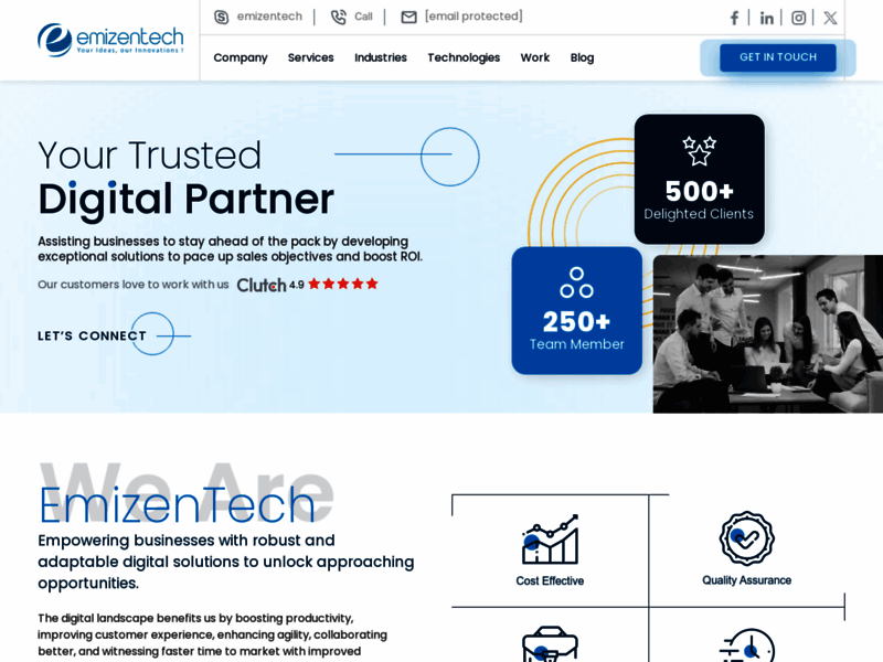 Site screenshot : Emizentech