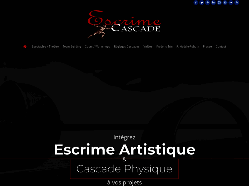 Screenshot du site : Escrime artistique et cascade physique