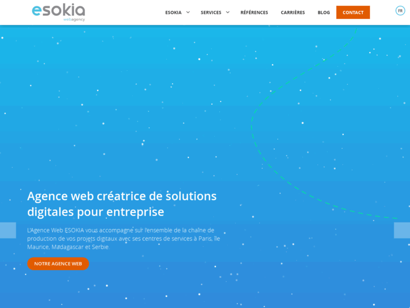 Screenshot du site : ESOKIA | Solutions digitales pour entreprise