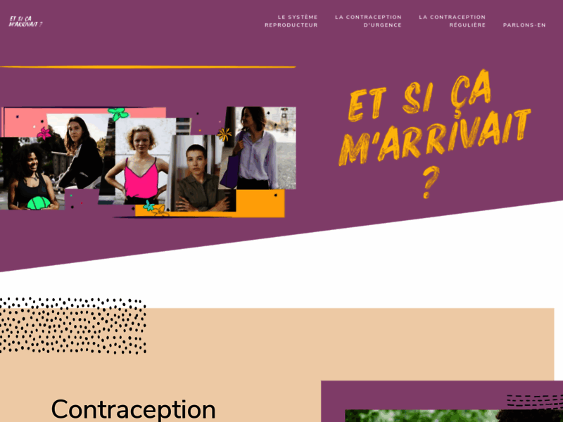 Screenshot du site : Contraception : tout savoir sur la contraception