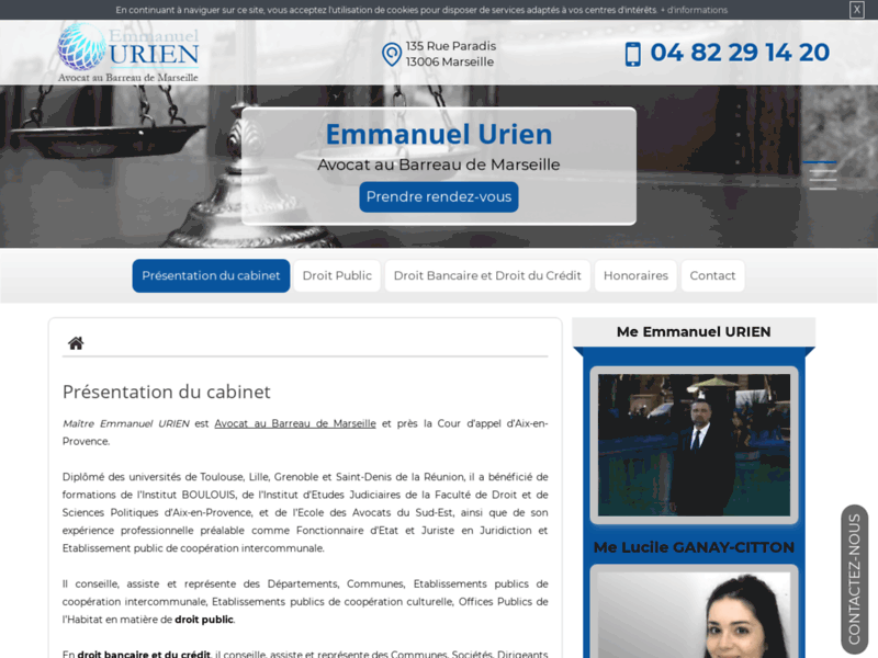 Screenshot du site : Cabinet d'avocat en droit bancaire à Marseille
