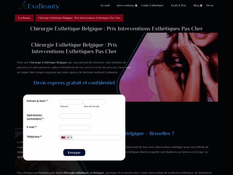 Screenshot du site : chirurgie esthetique tunisie