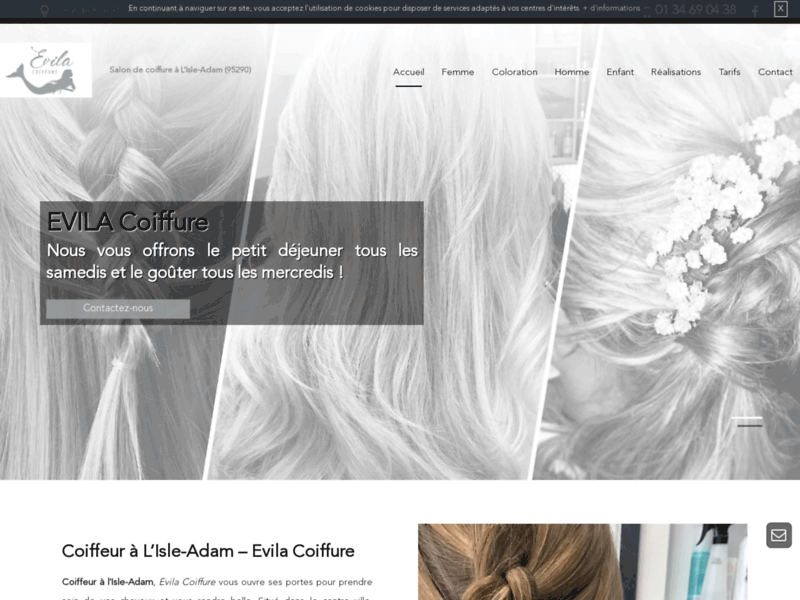 Screenshot du site : Salon de coiffure à L'isle Adam
