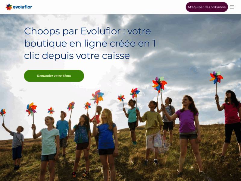 Screenshot du site : Evoluflor : le logiciel de caisse pour fleuristes