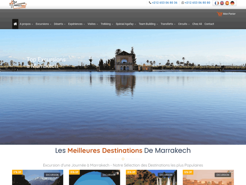 Screenshot du site : Excursion et circuit au Maroc