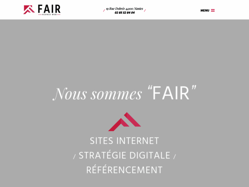 Screenshot du site : Fair Agence web Nantes