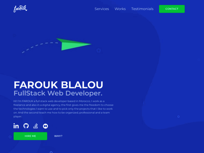 Screenshot du site : Farouk - Developpeur web freelance