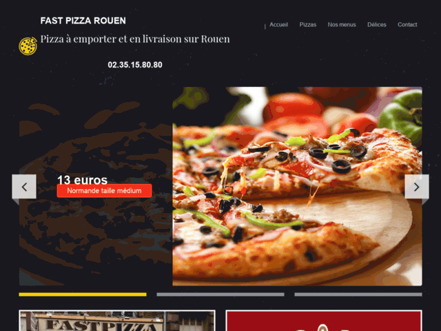 Fast pizza : pizza en livraison à Rouen