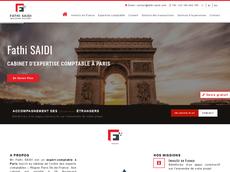 Screenshot du site : Expert Comptable Paris