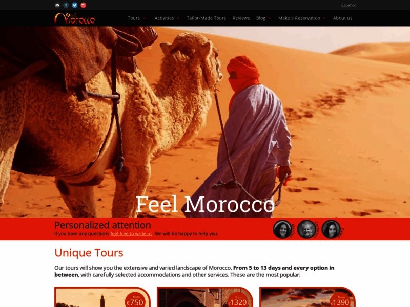 Site screenshot : Feel Morocco