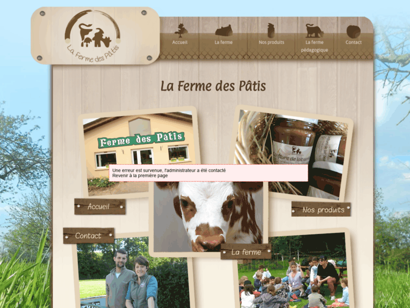 Screenshot du site : La Ferme des Pâtis, produits de la Ferme à Caen