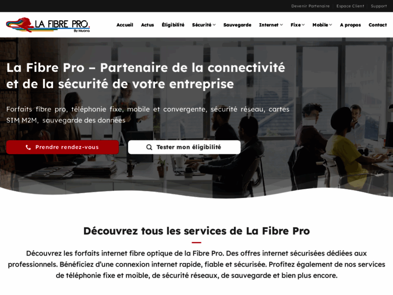 Screenshot du site : La Fibre Pro