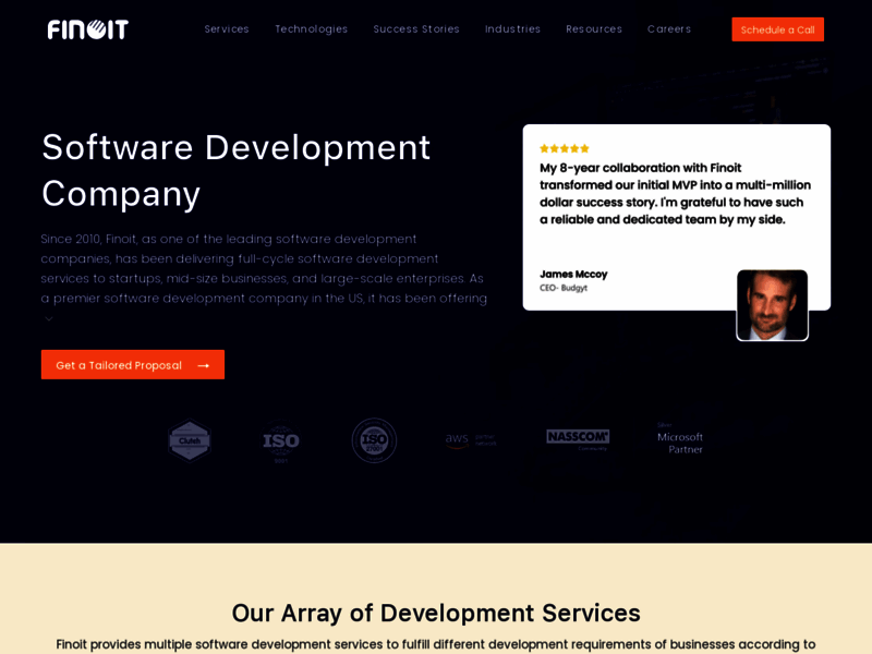 Website's screenshot : Finoit Technologies