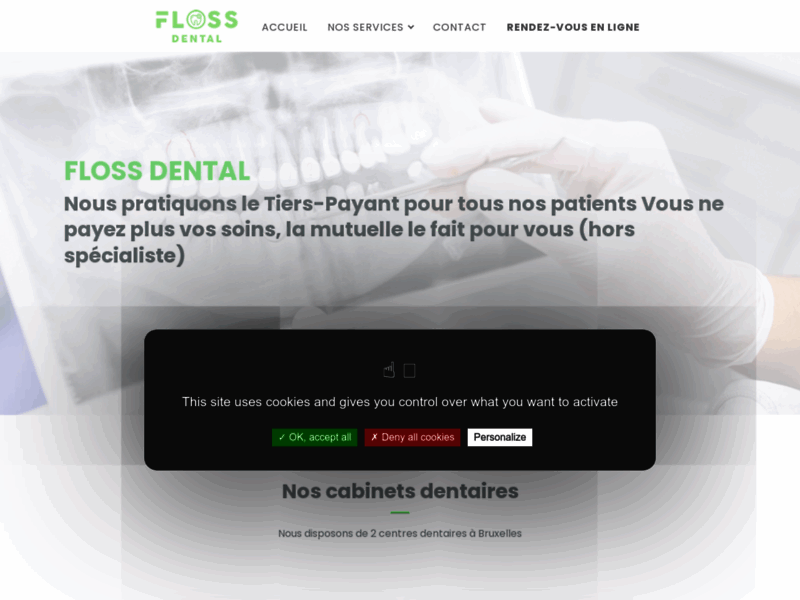Screenshot du site : Flossdental.be
