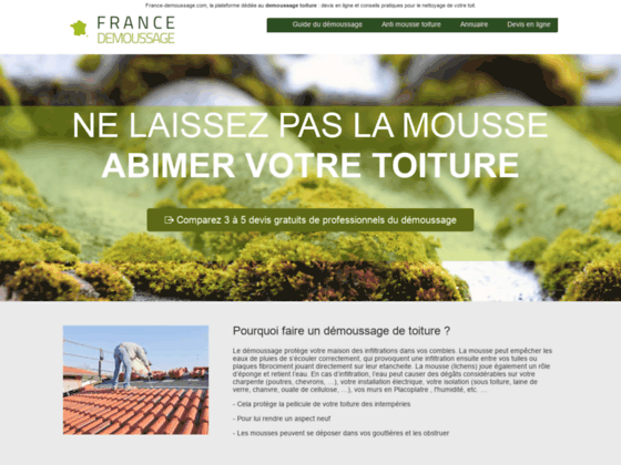 Détails : France Démoussage, portail spécialisé dans le nettoyage de toiture