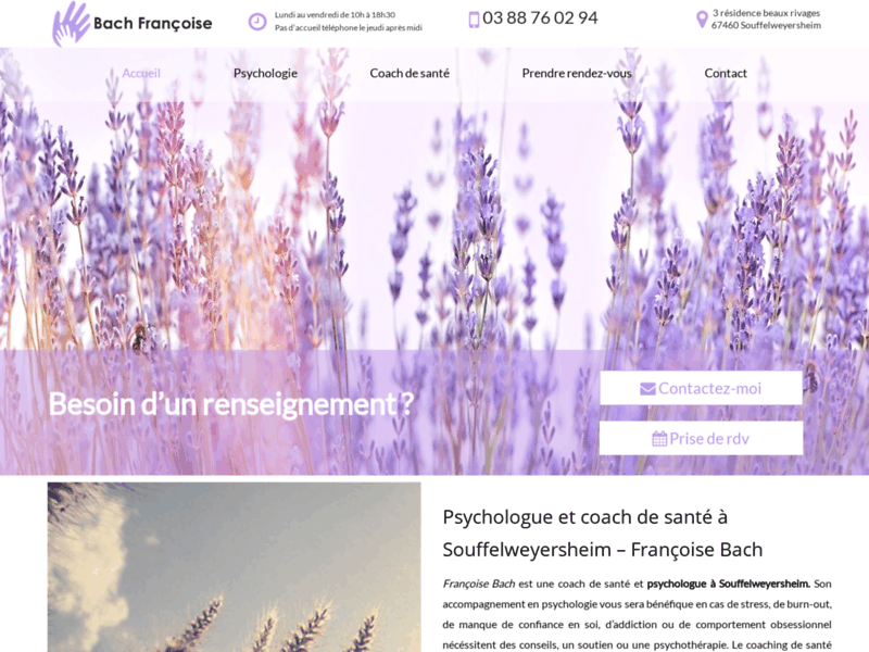 Screenshot du site : Votre aromathérapeute à Souffelweyersheim