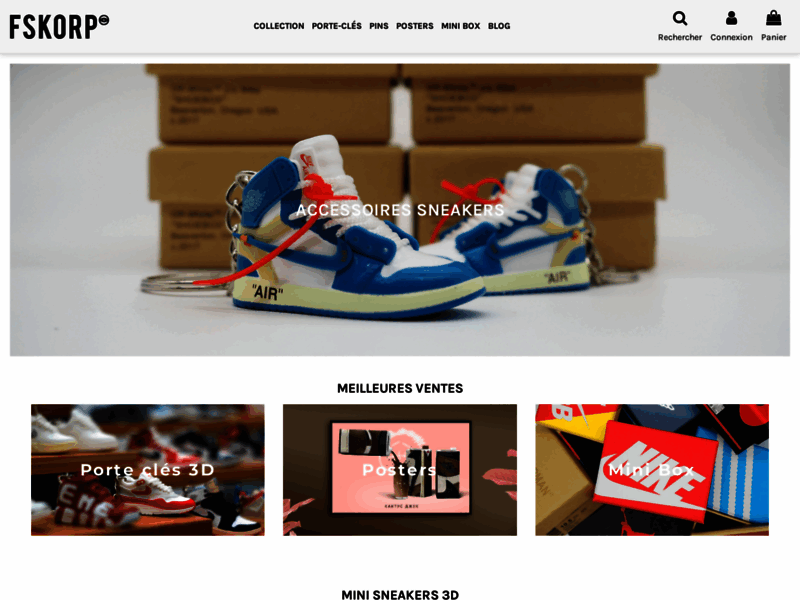 Screenshot du site : Fskorp - Vêtements streetwear & marketplace