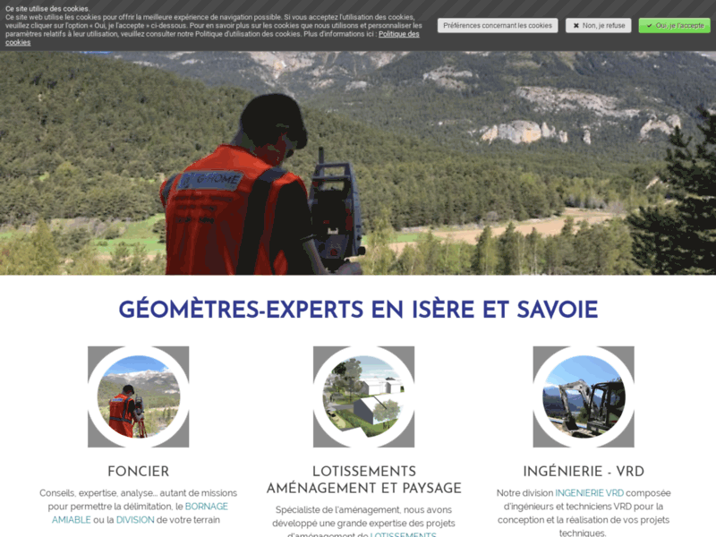 Screenshot du site : G-Home, géomètre expert