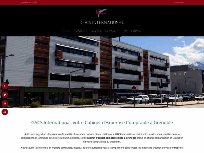 Screenshot du site : Comptable Chambery - GACS International