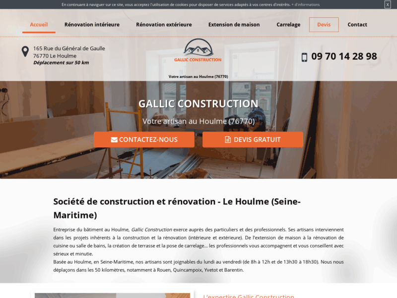 Screenshot du site : Votre entreprise du bâtiment à Le Houlme (76)