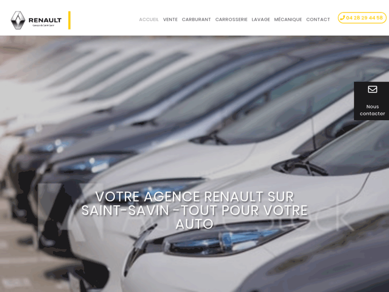 Screenshot du site : Garage de Saint Savin : agent Renault sur Savin