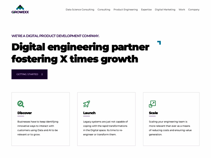 Website's screenshot : Growexx - Digital Engineering Partner