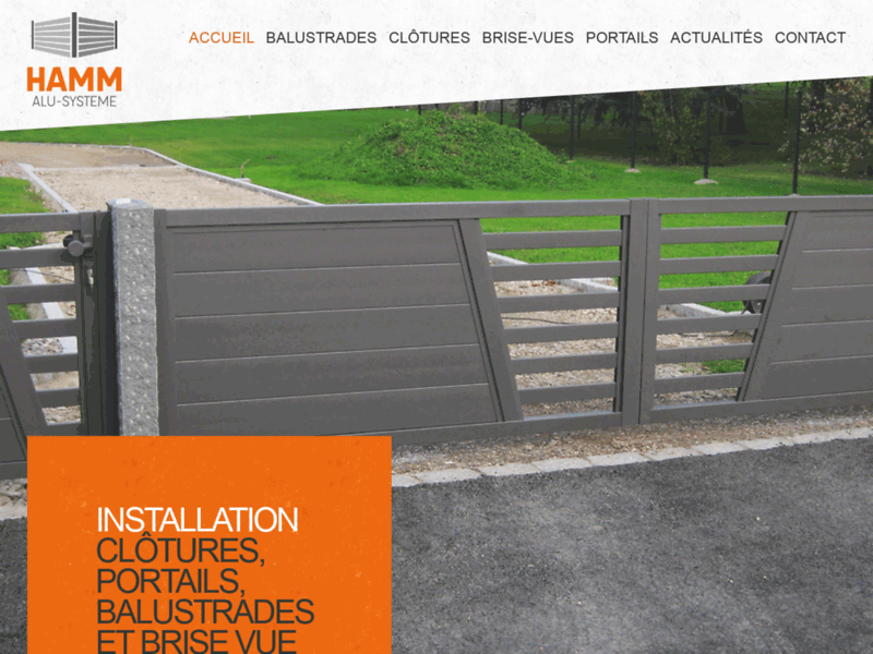 Screenshot du site : Installation portails et clôtures en aluminium