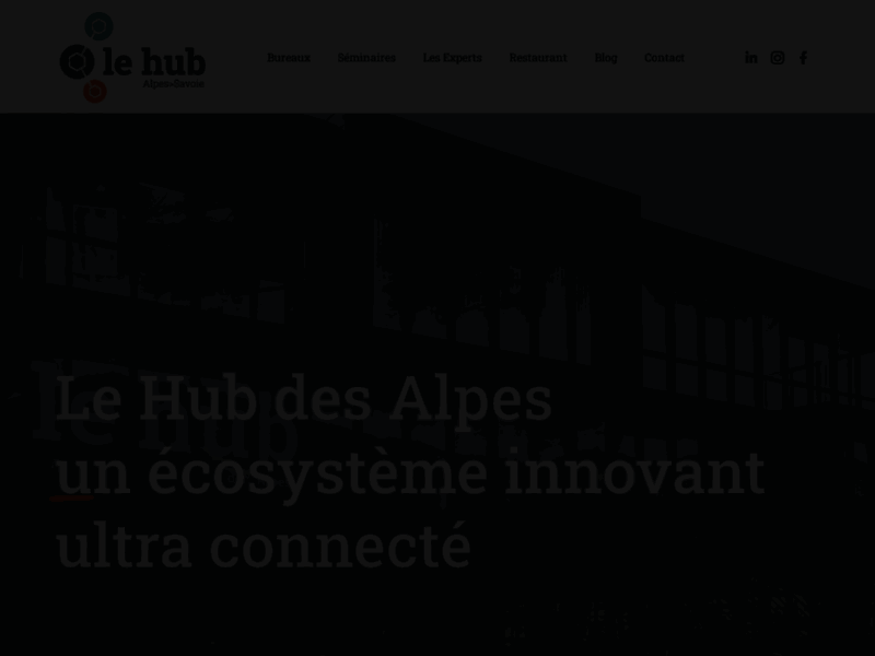 Screenshot du site : Le Hub des Alpes
